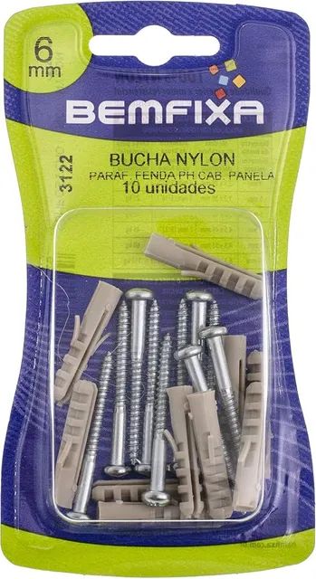 Kit Parafuso com Bucha 6 mm Bemfixa