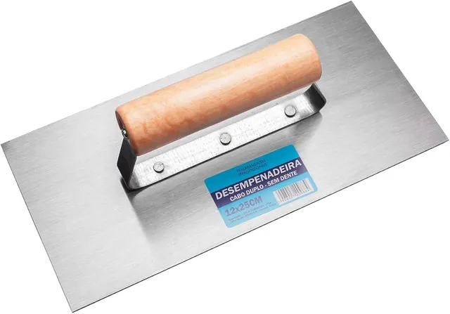 Desempenadeira de Aço Inox Lisa para Massa Corrida e Gesso