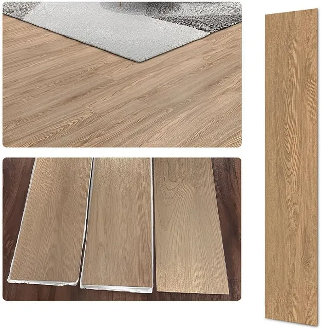 Kit com 9 peças de piso vinílico autocolante de 1,8 mm em régua madeirada