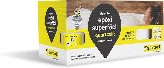 Rejunte Epóxi Superfácil Cinza Platina Quartzolit 1 kg