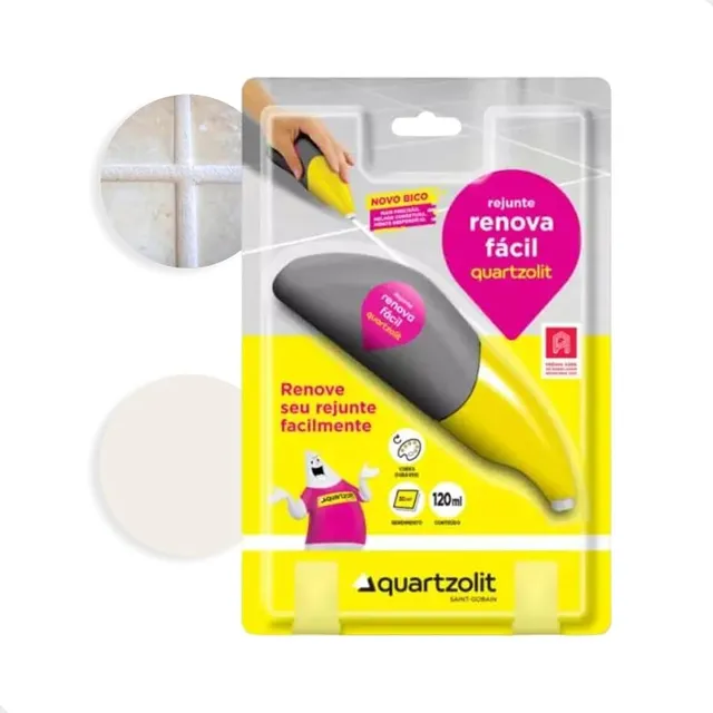 Rejunte Renova Fácil Branco Quartzolit em frasco aplicador de 120 ml