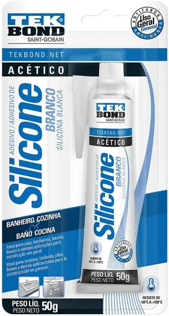 Silicone Acético Blister Branco 50 g Tekbond