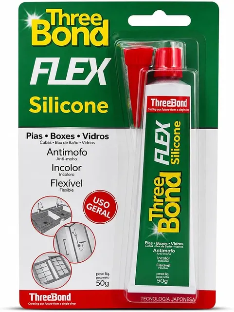 Silicone Flex ThreeBond 50 g incolor antimofo para vedação flexível